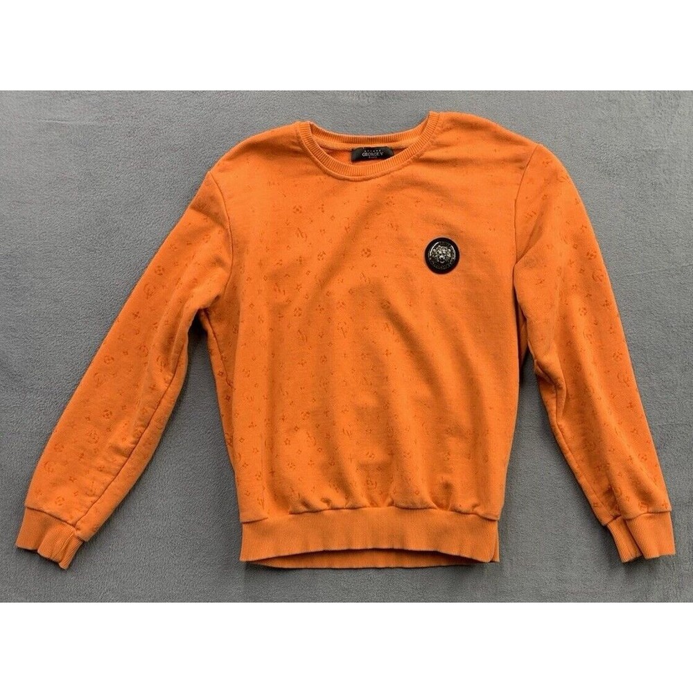 Avenue GEORGE V Paris Pullover Sweaters Mens Size Large Orange 100% Cotton